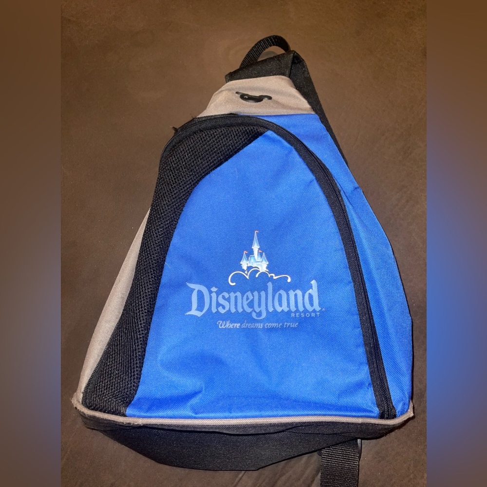 Disneyland blue and black sling bag backpack